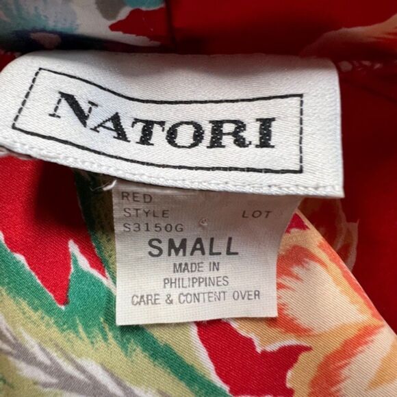 Natori Red Floral Kimono Robe – Size Small - Picture 4 of 12
